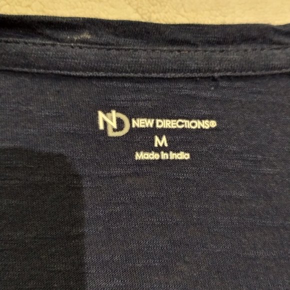 3/4 Length Sleeve, Long Tunic T-Shirt MEDIUM Navy Blue - Picture 3 of 4